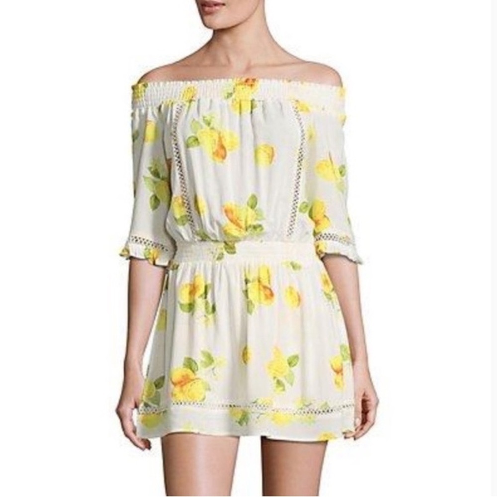 Saks Fifth Avenue Off the shoulder bell short‎ sleeves dress romper Sz M